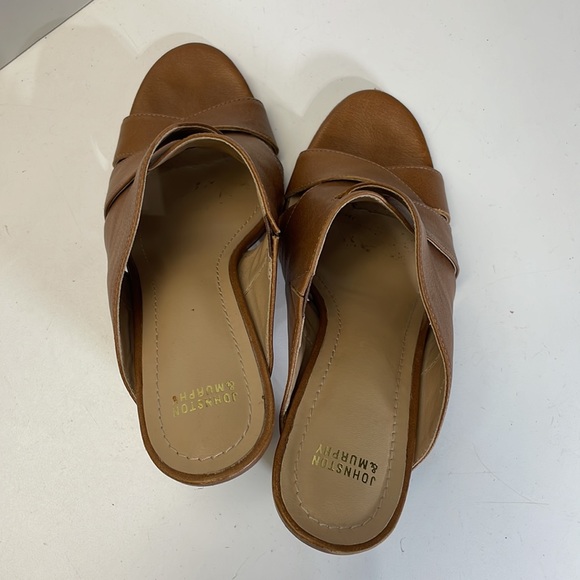 Johnston and Murphy 3" high heel | criscross/woven leather | open toe | size 7 - Picture 5 of 6